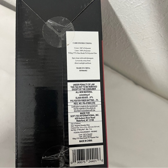 SensorPEDIC Performance Weighted Shoulder Wrap 4lb Stress Relief Anti Microbial - Picture 7 of 8